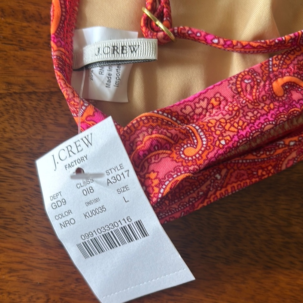 NWT J. Crew Vibrant Paisley Bikini Set top size L bottom size M - Picture 8 of 11
